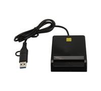 Lector CAC USB C, lector de tarjetas CAC con conector dual USB/Tipo C, USB-A de acceso común CAC, para 10/11, SO 10.15, Linux