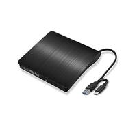 Lector CD/DVD Externo, Grabadora DVD Externa USB 3.0 y Type-C, Portable External CD DVD +/-RW Drive, Unidades DVD/CD Reproductor Externa para PC, Macbook, Desktop, Windows11/10/8/7, Linux y Mac OS
