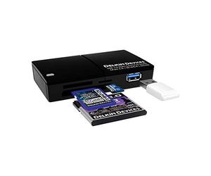 Lector DDREADER48 de Delkin Devices, USB 3.0, multislot CFast 2.0/SD UHS-II/MicroSD, UHS-I, Lector de Tarjetas de Memoria, Color Negro