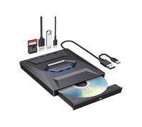 Lector de CD/DVD externo ultradelgado USB 3.0 + puerto tipo C + reproductor de tarjetas SD ROM + RW