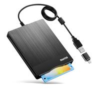 Lector de disquetes USB A/C de 3.5 pulgadas para PC portátil con Windows 11/10/7/XP, unidad de disco flexible portátil externa (estriado cepillado)