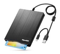 Lector de disquetes USB C externo de 3.5 pulgadas, 1.44 MB, unidad de disquete dual USB A/C, reproductor/convertidor compatible con Windows 11/10/8/7/XP, no compatible con Mac (textura cepillada)