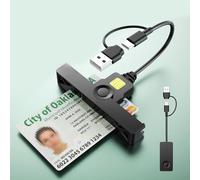 Lector de DNI Electrónico USB-A y USB-C Lector de Tarjeta Inteligente DNI,USB Lector Dnie SIM CAC Smart Card Reader para Identificación Personal,ISO 7816 Clase A,B,C, para Windows Linux Mac OS-Negro