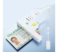 Lector de DNI Electrónico USB-A y USB-C Lector de Tarjeta Inteligente DNI,USB Lector Dnie SIM CAC Smart Card Reader para Identificación Personal,ISO 7816 Clase A,B,C, para Windows Linux Mac OS-Blanco