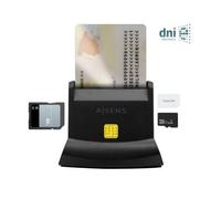 Aisens Lector de DNI y tarjetas ASCR-SN04CSD-BK - USB Tipo-C, SD/MicroSD/SIM - Negro