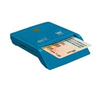 Woxter Lector Dni Combo - Lector DNI electrónico 3.0 y 4.0, Compatible con Las Tarjetas Smart Cards o Tarjetas Inteligentes, con 3 Ranuras para Tarjetas, Color Azul