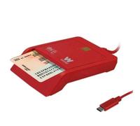 Lector de DNI y Tarjetas Woxter PE26-199/ USB Tipo-C/ Rojo
