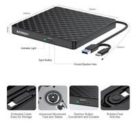 Lector de DVD/CD externo, grabadora de DVD/CD externa con USB 3.0 y Tipo-C, unidad externa de CD/DVD-RW
