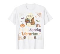 Lector de Halloween Ghost Bookworm In My Spooky Librarian Era Camiseta gráfica económica, Hombre, Blanco, XL