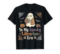 Lector de Halloween Ghost Bookworm In My Spooky Librarian Era Camiseta gráfica económica, Hombre, Negro, L