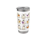 Lector de Halloween para amantes de los libros Spooky Ghost Vaso térmico de acero inoxidable de doble pared