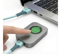 Lector de huellas dactilares USB para Windows 10/11, autenticación de huellas dactilares (plateado)