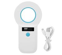 Lector de identificación para mascotas, lector de chips para escáner de identificación de chip recargable USB con pantalla de 0,91 pulgadas de almacenamiento de información Etiquetas de 128 piezas,