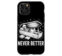 Lector de Libros de Esqueleto Never Better Tumba Halloween Bookworm Carcasa para iPhone 11 Pro