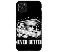 Lector de Libros de Esqueleto Never Better Tumba Halloween Bookworm Carcasa para iPhone 11 Pro MAX