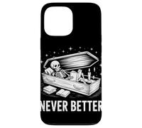 Lector de Libros de Esqueleto Never Better Tumba Halloween Bookworm Carcasa para iPhone 13 Pro MAX