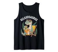 Lector de Libros de meteoritos de Lectura de Dinosaurios relajados Funny Dino Camiseta sin Mangas