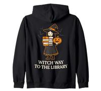 Lector de Libros para bibliotecarios de Halloween Witch Way To The Library Sudadera con Capucha