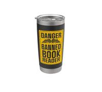 Lector de libros PELIGRO Prohibido Vaso térmico de acero inoxidable de doble pared