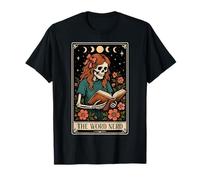 Lector de Libros The Word Nerd Que Lee la Carta del Tarot Bookworm Witchy Camiseta