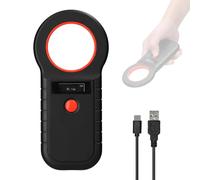 Lector de microchip para mascotas, escáner inalámbrico RFID de mano, escáner de marca animal recargable con pantalla OLED, compatible con EMID FDX-B (ISO11784/85), 128 almacenamiento de datos para el