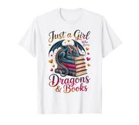 Lector de Ratones de Biblioteca Solo una Chica Que ama los Dragones y los Libros Camiseta
