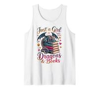 Lector de Ratones de Biblioteca Solo una Chica Que ama los Dragones y los Libros Camiseta sin Mangas