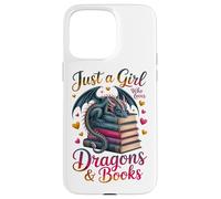Lector de Ratones de Biblioteca Solo una Chica Que ama los Dragones y los Libros Carcasa para iPhone 15 Pro MAX