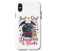 Lector de Ratones de Biblioteca Solo una Chica Que ama los Dragones y los Libros Carcasa para iPhone X/XS