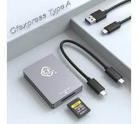 Lector de Tarjetas CFexpress, Lector de Tarjetas CFexpress Type-A USB 3.2 Gen 2 de 10 Gbps, Lector portátil de Aluminio Sony CFexpress Type-A con Cable USB-C a USB-C/USB-A