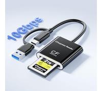 Lector de Tarjetas CFexpress tipo B 2 en 1 USB-C+USB-A con USB 3.2 Gen2 de 10 Gbit/s,Lector de Tarjetas de Memoria CF tipo B con MacOS/Linux/Windows/Android para iPhone 17/16/15/Ordenadores Portátiles