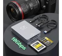Lector de Tarjetas CFexpress Tipo B y SD, Lector de Tarjetas CF Express de 10 Gbps con USB 3.1 Gen 2 Ultra Velocidad de transmisión, Adaptador de Tarjeta CFexpress Tipo B/SD con Cable USB C a USBC