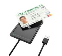 Lector de Tarjetas Chip USB con NFC,Lector de Tarjetas Inteligentes/Tarjetas SIM,Compatible con Mac OS X+Windows 7-11,Nuevos Documentos Identidad,Tarjetas Sanitarias,Tarjetas Bancarias,Linux,Android