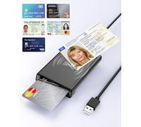 Lector de Tarjetas Chip USB con NFC,Lector DNI Electrónico Inteligentes Lector DOD Lector NFC Compatible con PC Windows 10 11 Linux para DNI y Tarjetas Bancarias,Cable de 95 cm