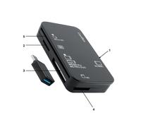 Lector de tarjetas CoolBox COO-CRE-4AC USB-A y USB-C compacto negro