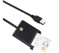 Lector de tarjetas de identificación con mini disco, lector de tarjetas inteligentes USB, lector de tarjetas de memoria CAC Plug and Play, ISO 7816 Clase A, AB, C, acceso común USB 2.0, compatible con