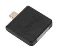 Lector de tarjetas de identificación portátil para teléfono móvil con interfaz tipo C, alta eficiencia de transmisión, Plug and Play para (negro)