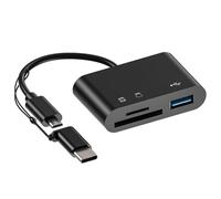 Lector de tarjetas de memoria: adaptador de lector de tarjetas 4in1 USB 3.0 a MS CF, centro de medios profesional | 4 tarjetas de lectura y escritura simultáneamente para 15 Serie 16 Pro Air 20