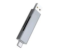 Lector de tarjetas de memoria compacto de doble ranura USB a tipo C para varios sistemas operativos, fiabilidad, gestión de archivos, lector de memoria de doble puerto