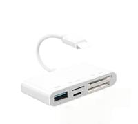 Lector de tarjetas de memoria de varios puertos compatible con iPhone y iPad, adaptador USB C para tarjetas TF SD y MS para m