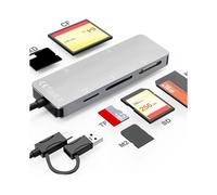 Lector de Tarjetas de Memoria Multifuncional Tipo C y USB A. Lector de Tarjetas XD+CF+MS++TF/M2. Adaptador Multitarjeta.