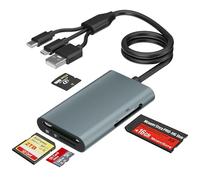 Lector de tarjetas de memoria múltiple 4 en 1 para tarjetas SD/Micro SD/MS/xD-Picture-Cards, adaptador Memory Stick Pro Duo con conectores Lightning/USB-C/USB-A, lector de tarjetas Sony Cybershot para