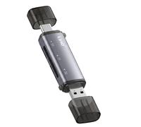 Lector de Tarjetas de Memoria SD / MicroSD / CF Doble Conector USB-C y USB-A