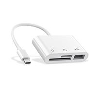 Lector de tarjetas de memoria USB C a Micro SD TF, compatible con iPad Pro, MacBook Pro/Air, Chromebook, adaptador de lector de tarjetas de cámara USB 3 en 1 para XPS, Galaxy S10/S9 y más dispositivos