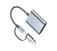 Lector de tarjetas de memoria XQD profesional con dos puertos USB tipo C para dispositivos de oficina de fotografía, soporta transferencia de video 8K, lector de tarjetas de teléfono USB C