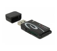 Lector de tarjetas Delock Mini USB 2.0 SD MicroSD MMC Hot-Swap Negro