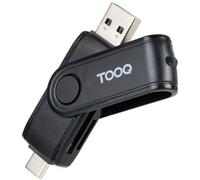 Lector de Tarjetas Externo TooQ TQR-3003B/ USB 2.0 y USB Tipo-C