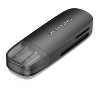 Vention CLEB0 Lector de Tarjetas Externo USB 2.0 Negro SD/TF 480Mbps