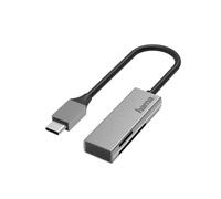Lector de tarjetas Hama 00200131 USB-C aluminio 5000 Mbit/s plata