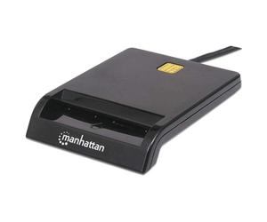 Lector de tarjetas inteligentes Manhattan USB 2.0 1,05 m ABS Negro Plug and Play